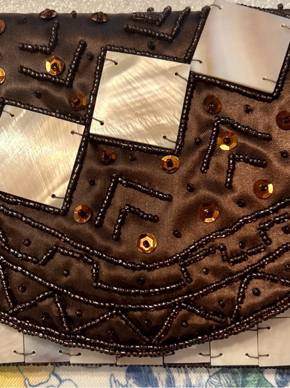 Mother of Pearl Horn Beaded Cocktail Bag - New with Tag